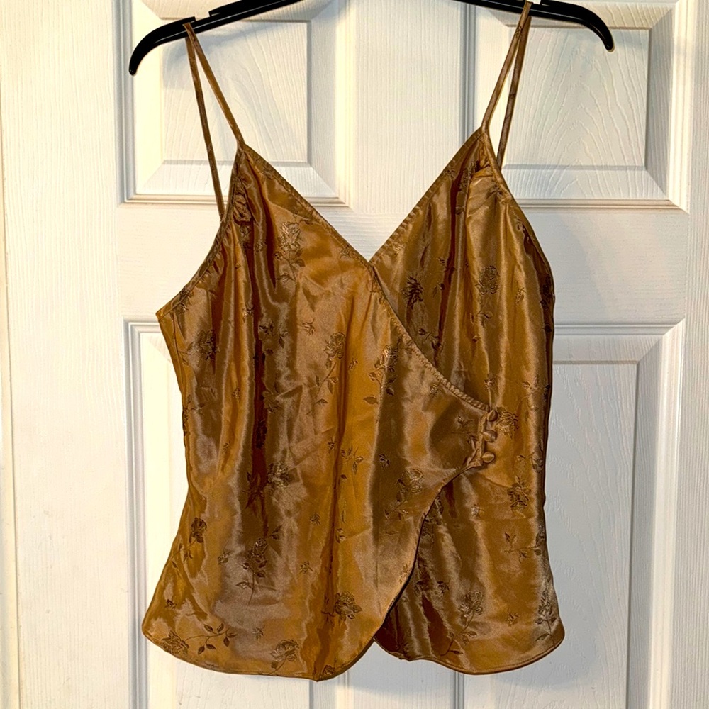 Secret Treasures Gold Asymmetrical Wrap Camisole